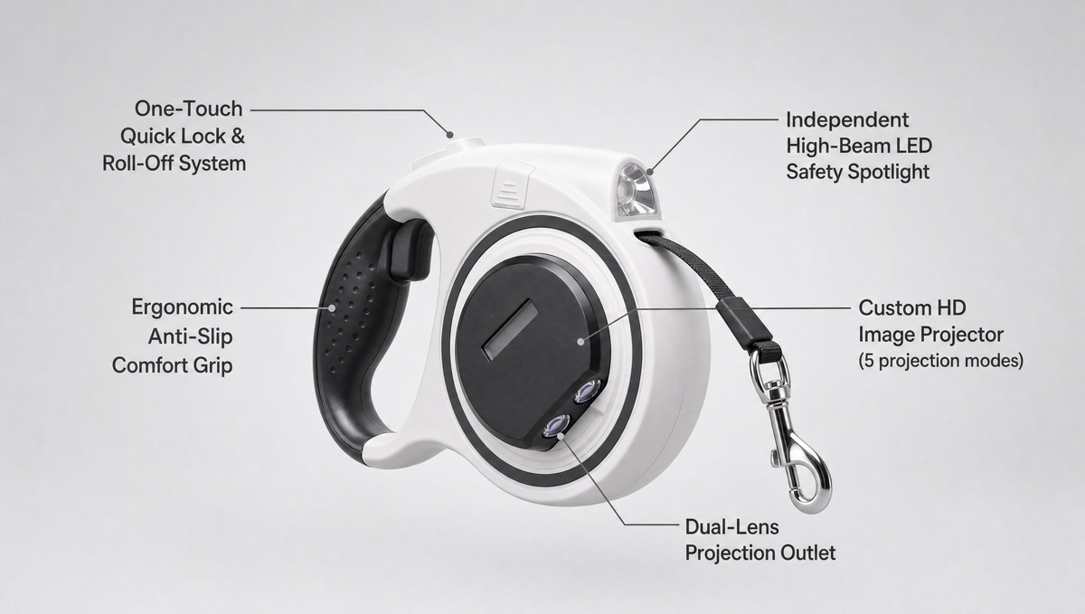 GlowTrack Leash - Turn Every Night Walk Into a Red Carpet Event