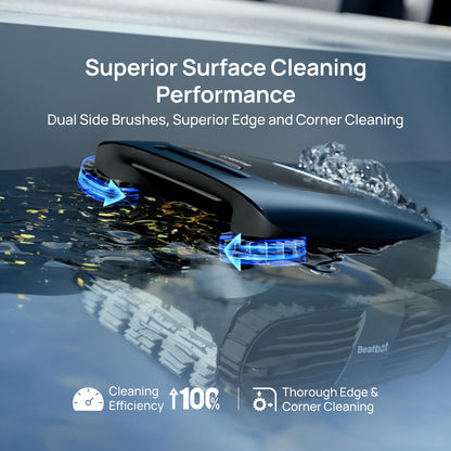 Betta SE Solar Powered Automatic Robotic Pool Surface Skimmer Cleaner with 24/7 Continuous Cleaning Battery Power and Re-Engineered Twin Salt Chlorine Tolerant Motors (Blue)